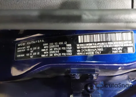 2020 Jeep Renegade Limited 4X4 z USA, uszkodzony, nr VIN ZACNJBD11LPL76803